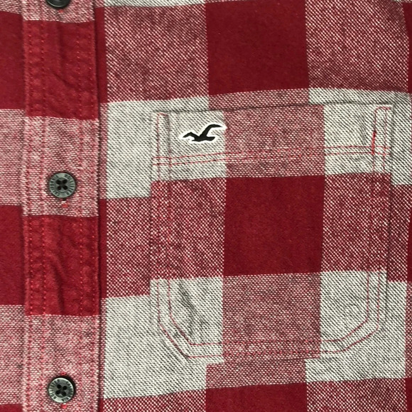 HOLLISTER MEN’S FLANNEL BUTTON DOWN PLAID SHIRT - Picture 4 of 7